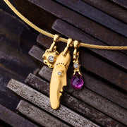 Yellow Gold & Diamond Pendant - "Flora"