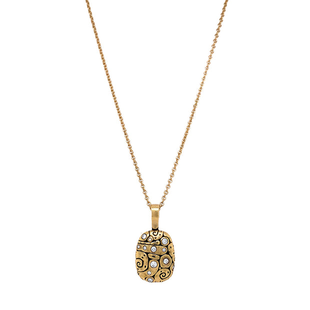 Diamond & Yellow Gold Pendant - "Flora"