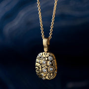 Diamond & Yellow Gold Pendant - "Flora"