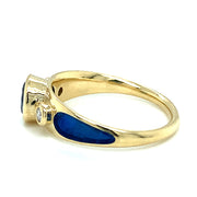 Montana Sapphire & Diamond Three Stone Ring - "Rock Candy Oasis"