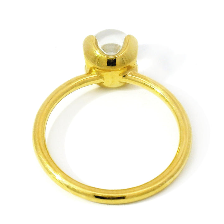 Diamond and Yellow Gold Ring - "Diamond in Glass"