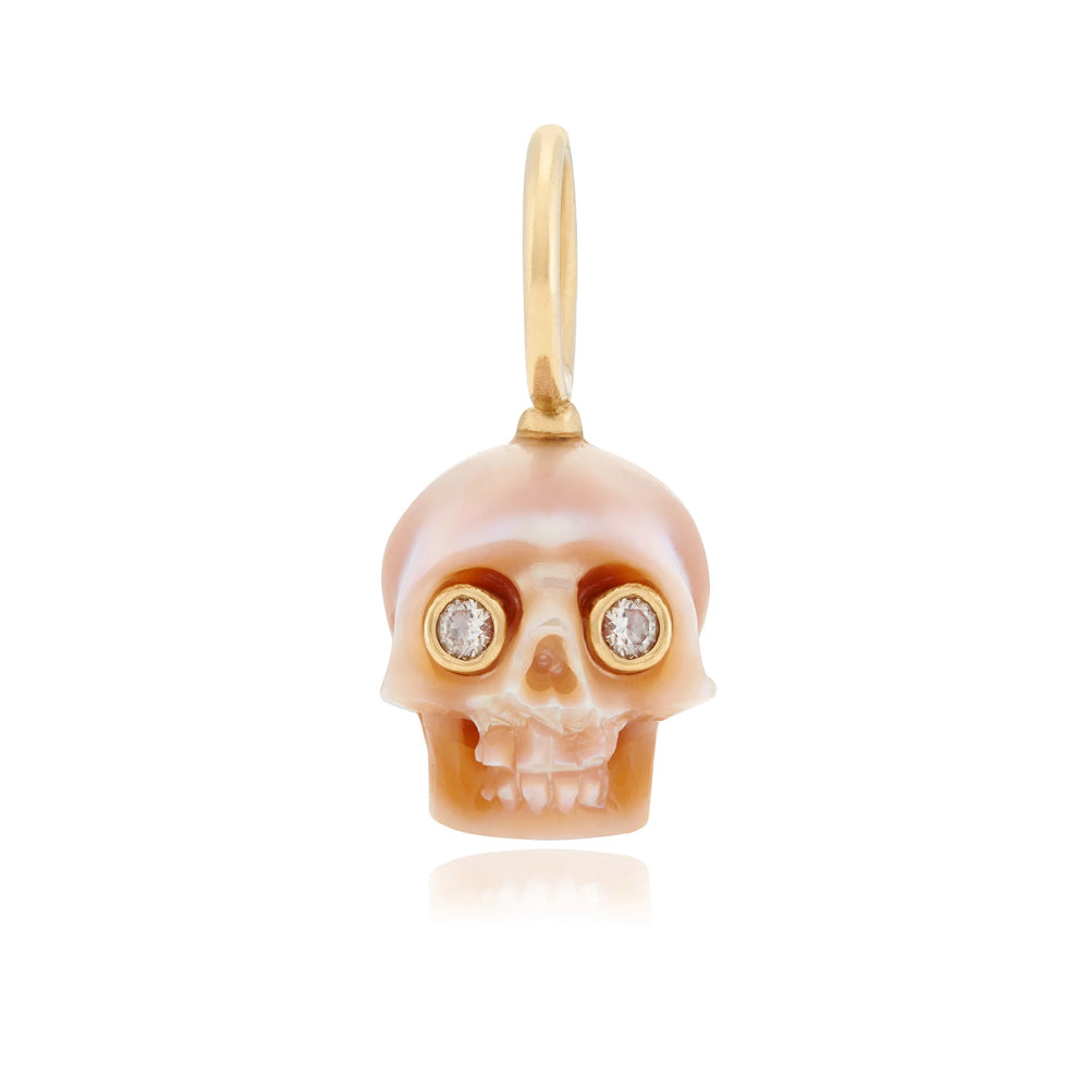 Hand-Carved Freshwater Pearl Pendant "Skull"