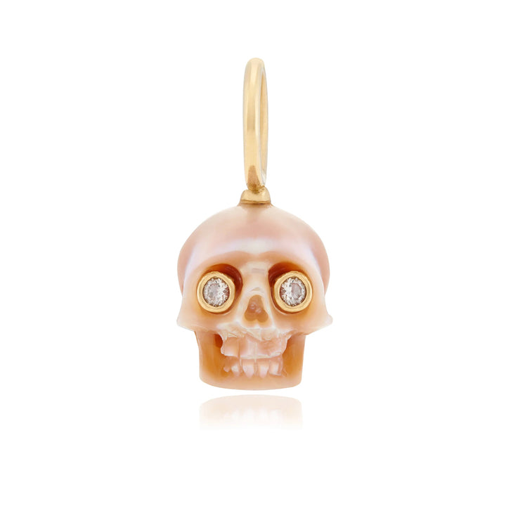 Hand-Carved Freshwater Pearl Pendant "Skull"