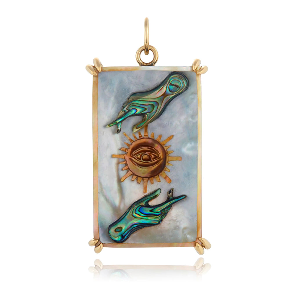 Abalone & Mother of Pearl Pendant "Sun Tarot"