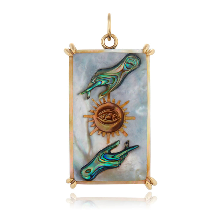 Abalone & Mother of Pearl Pendant "Sun Tarot"