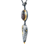 Sterling Silver, Yellow Gold & Opal Necklace - "Dragons Egg"