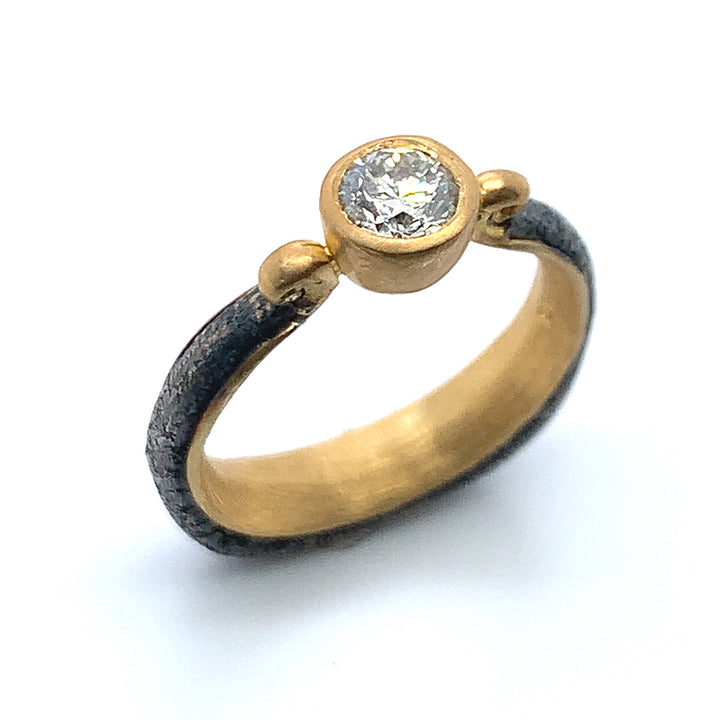 Silver & Gold Diamond Ring - "Vetus Lyra"