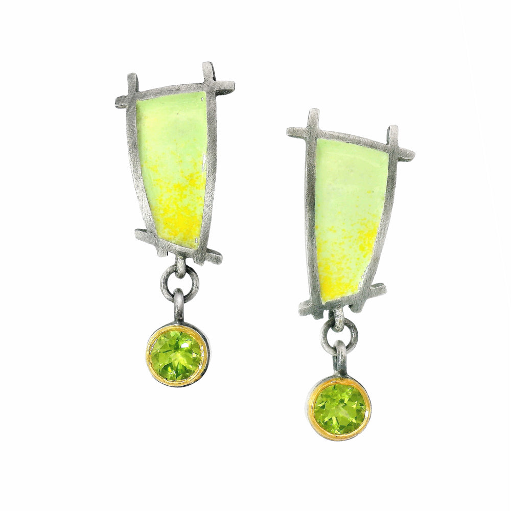 Peridot Drop Earrings "Shoji Stud"
