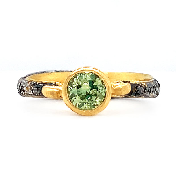 Green Montana Sapphire Ring - Vetus "Lyra"