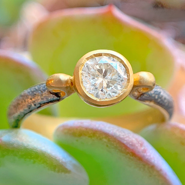 Silver & Gold Diamond Ring - "Vetus Lyra"