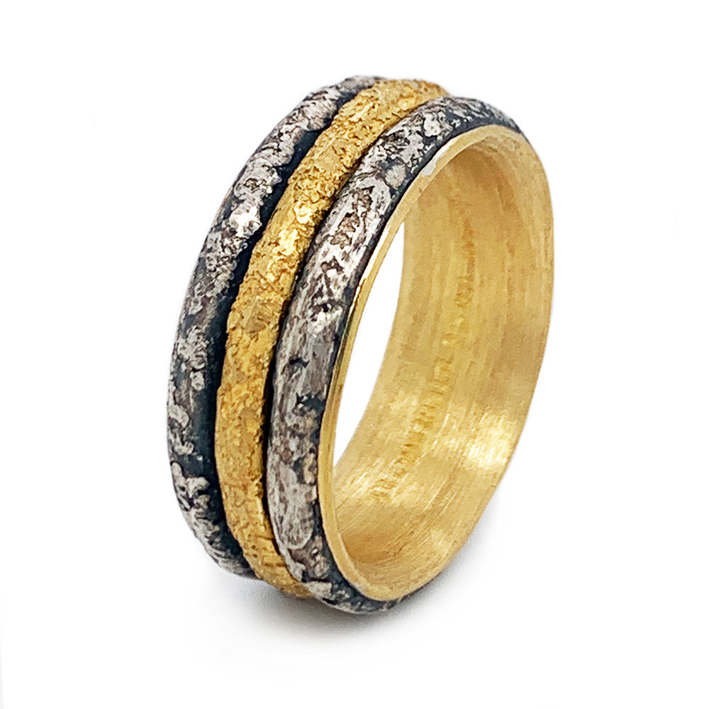 Sterling Silver & Yellow Gold Modular Ring