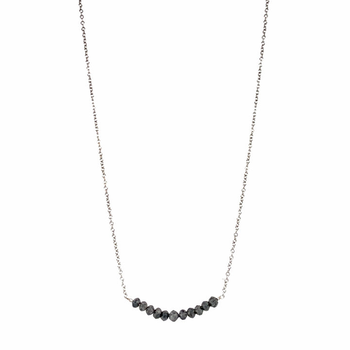 White Gold, Platinum, & Grey Diamond Necklace - "Rocky Edge"