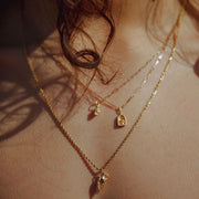 Petite Gold & Diamond Pendant - "Skull Shrine"