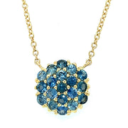 Montana Sapphire & 18K Yellow Gold Pendant - "Mosaic"