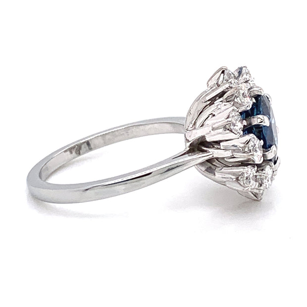 Montana Yogo Sapphire & Diamond Estate Ring