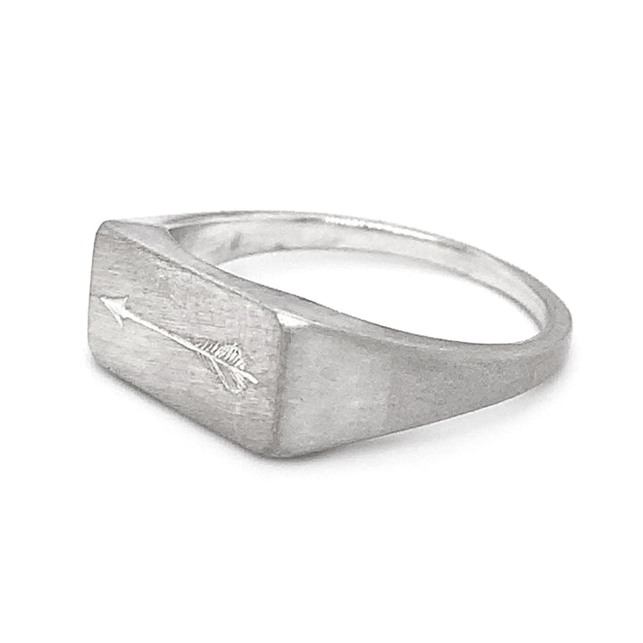 Sterling Silver Choose Your Weapon Signet Ring - "Arrow"