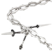 Sterling Silver Spiked Statement Chain - "Valor"