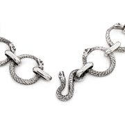 Sterling Silver Ouroboros Link Bracelet - "Chain of Snakes"