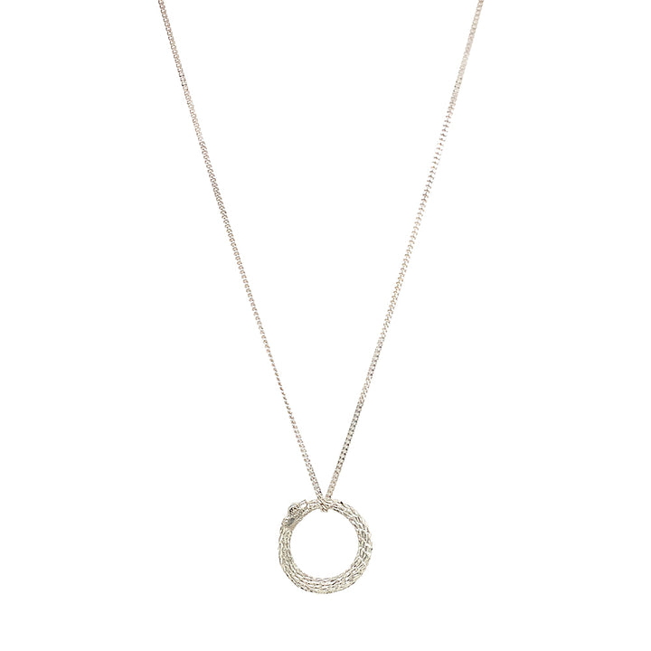 Sterling Silver Snake Necklace - "Ouroboros "