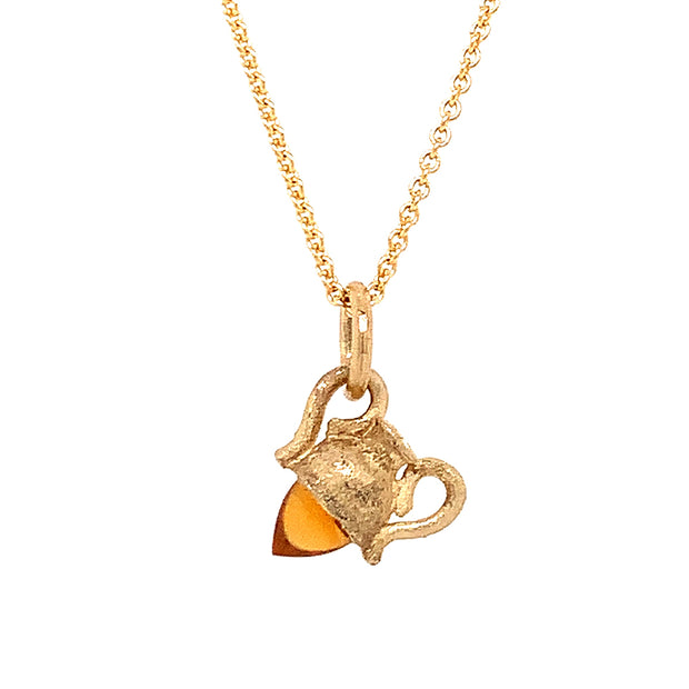 Citrine & Yellow Gold Pendant - "Citrine Amphora"