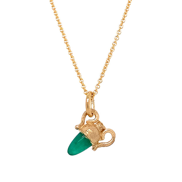 Emerald & Yellow Gold Pendant - "Emerald Amphora"