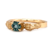 Montana Sapphire & Yellow Gold Gauntlet Ring - "Stronghold"