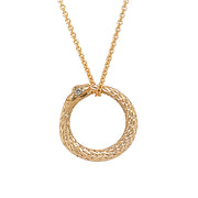 Ouroboros Diamond & Yellow Gold Pendant - "Eternal Cycle"