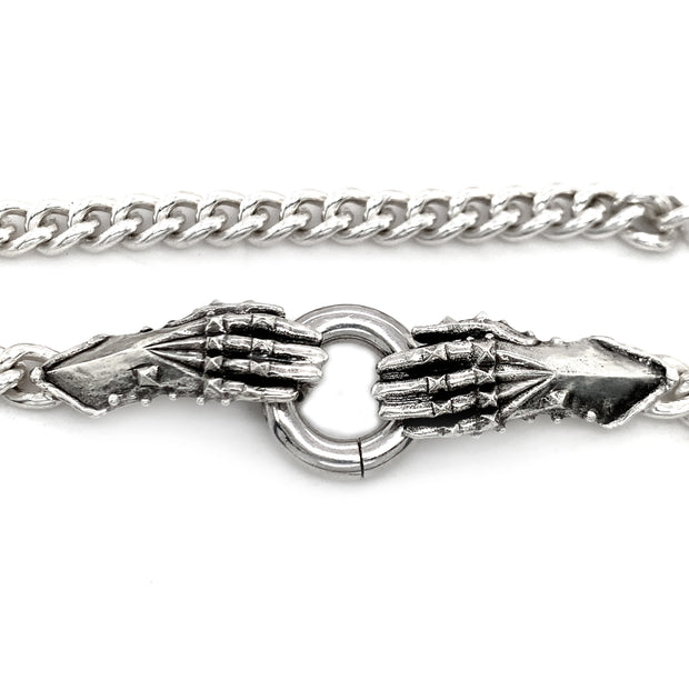 Sterling Silver Double Gauntlet Necklace - "Solemn Oath"