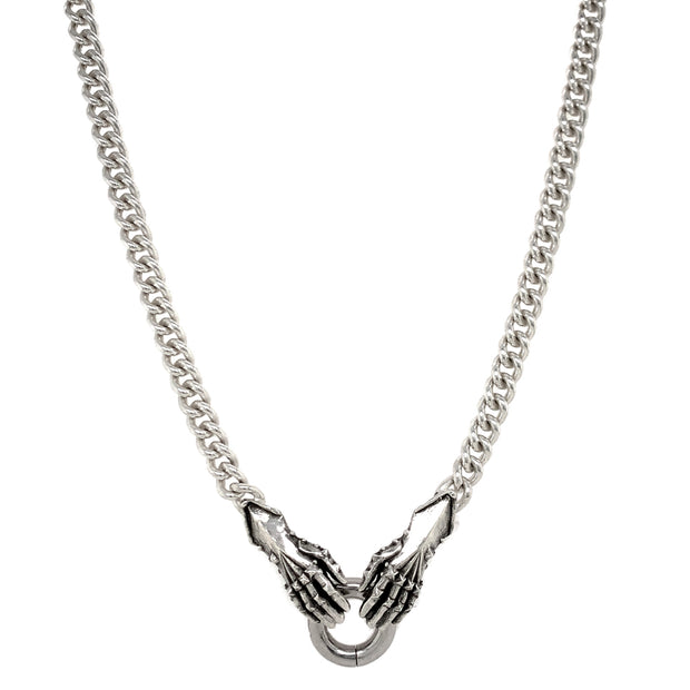 Sterling Silver Double Gauntlet Necklace - "Solemn Oath"