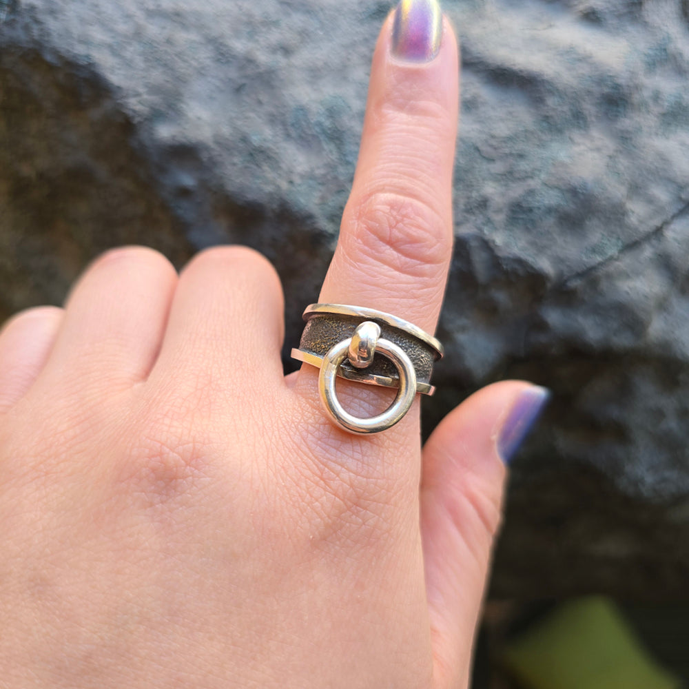 Oxidized Sterling Silver Ring - "Tether"