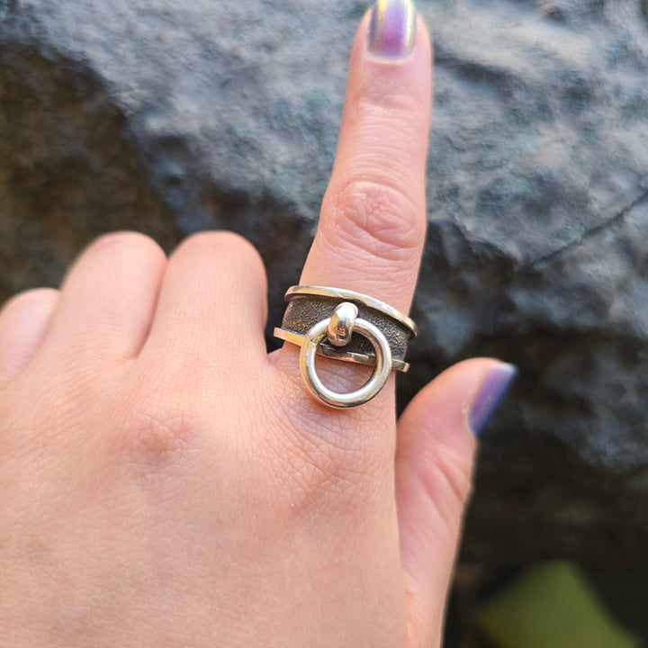 Oxidized Sterling Silver Ring - "Tether"