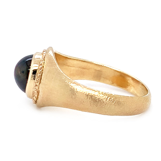 Yellow Gold & Montana Sapphire Ring - "Battle Royale"