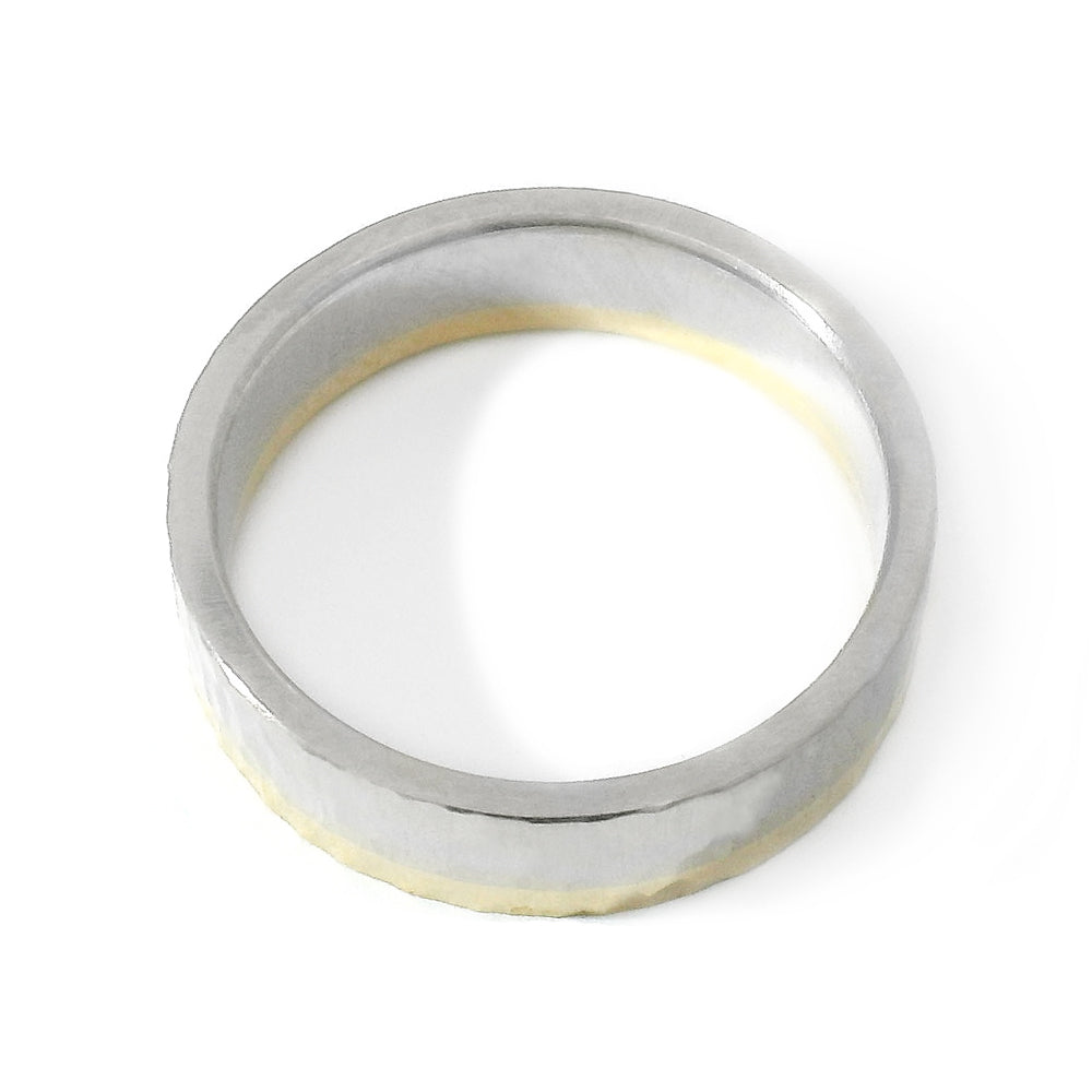 White & Yellow Gold Band - "Brown Trout"