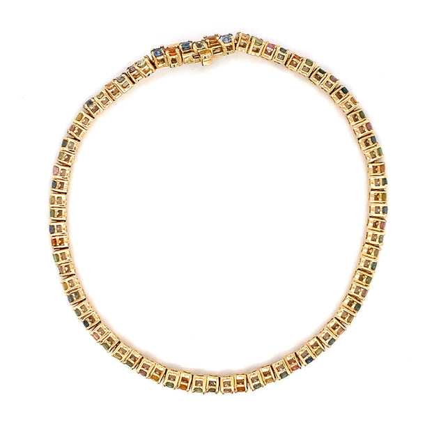 Montana Sapphire Tennis Bracelet - "Rainbow Stepping Stones"