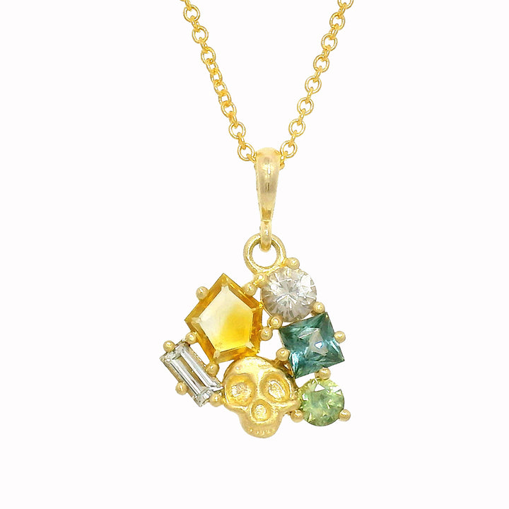 One-of-a-Kind Montana Sapphire Cluster Pendant - "Pirata's Hoard"