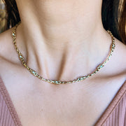 Diamond & Yellow Gold Collar Necklace - "Path"