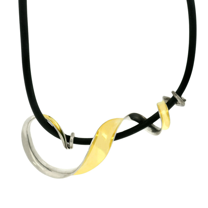 Sterling Silver Asymmetrical Pendant Necklace - "Tendril"