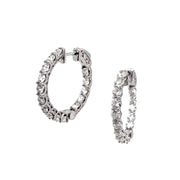 Diamond & White Gold Hoop Earrings - "Bright Flash"