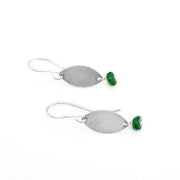 Sterling Silver Gemstone Accent Drop Earrings- "Green Chrome Diopside"