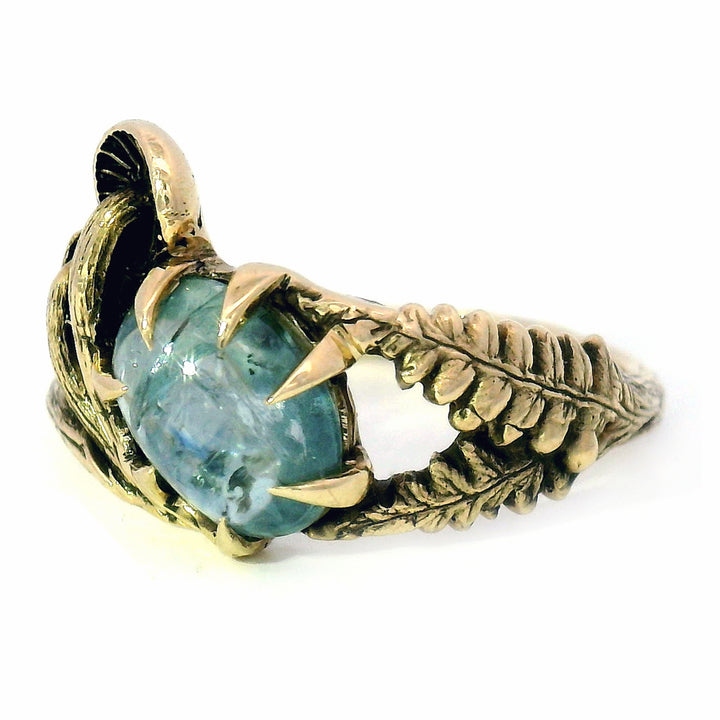 Cabochon Montana Sapphire & Mushroom Ring - "Seaview"