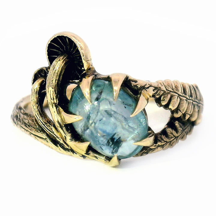 Cabochon Montana Sapphire & Mushroom Ring - "Seaview"