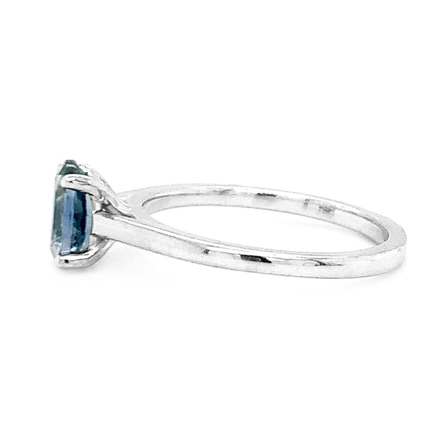 Montana Sapphire & White Gold Ring - "Spring Creek"