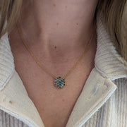 Montana Sapphire & 18K Yellow Gold Pendant - "Mosaic"