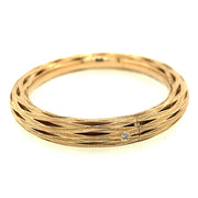 Diamond and Yellow Gold Bangle Bracelet - "Orb New Reeds"