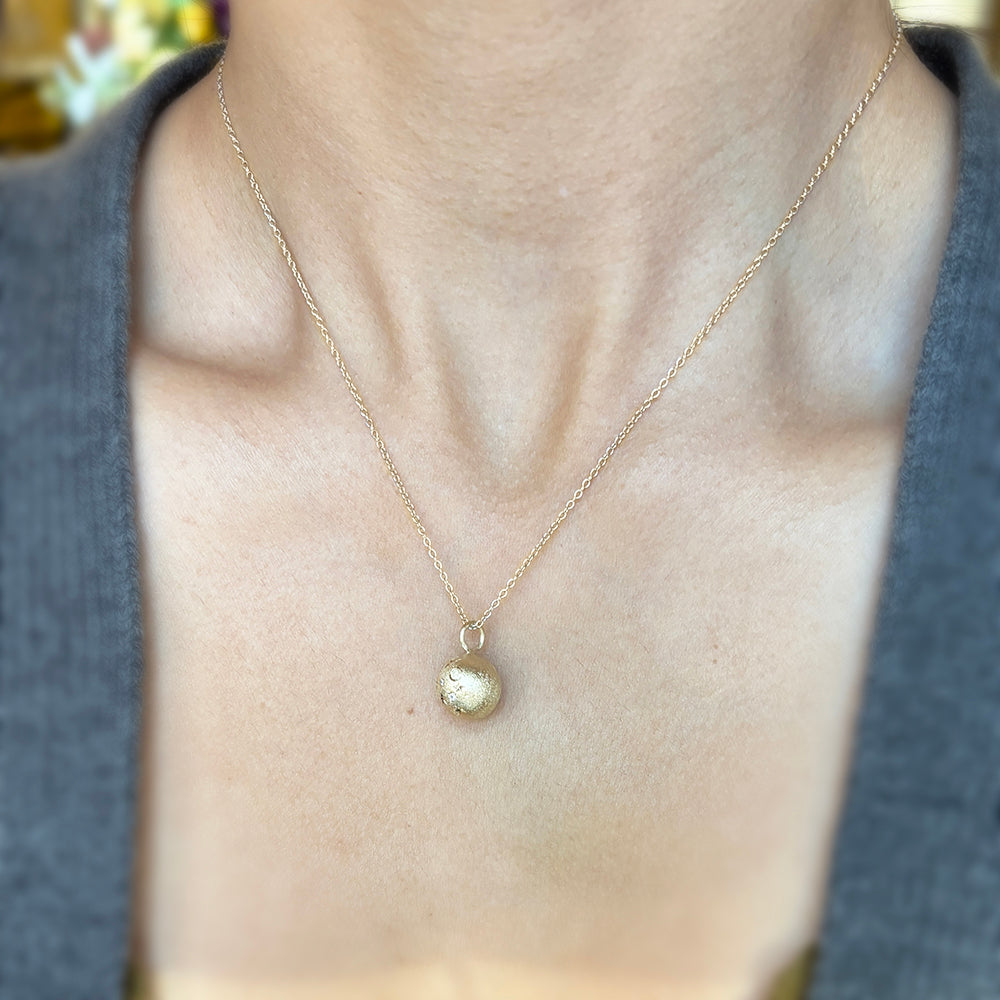 Diamond & Yellow Gold Celestial Ball Pendant - "Galileo"