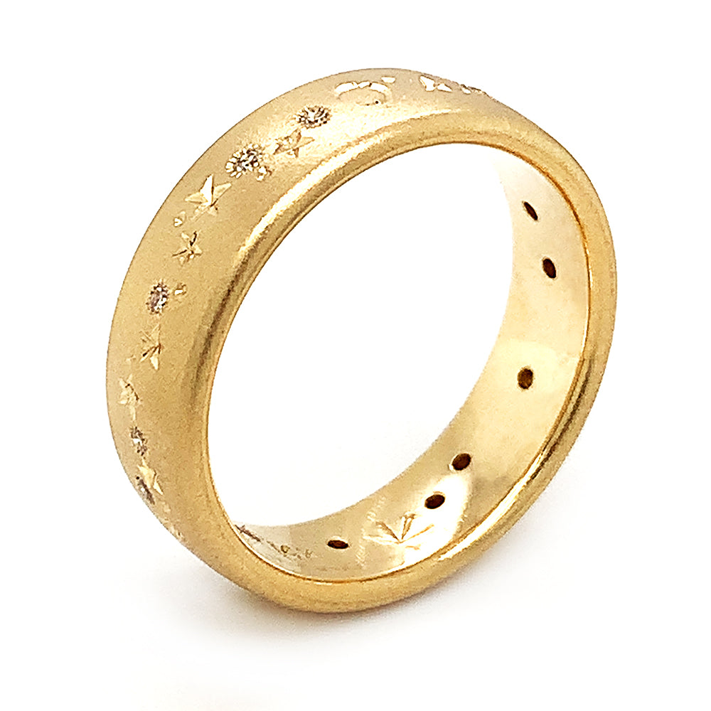 Celestial Yellow Gold & Diamond Ring - "A Sprinkle of Stars"