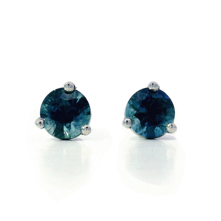 Blue Montana Sapphire & Platinum Earrings - "Midnight River"