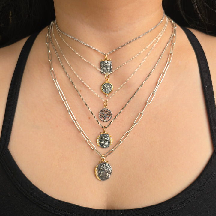 Diamond, Silver & Gold Pendant - "Apollo"