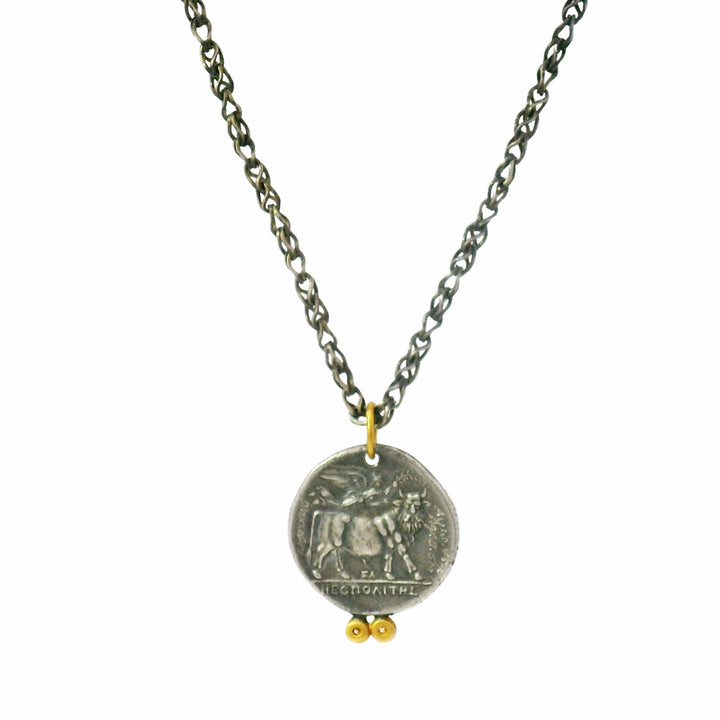 Diamond, Silver & Yellow Gold Pendant - "Diana"