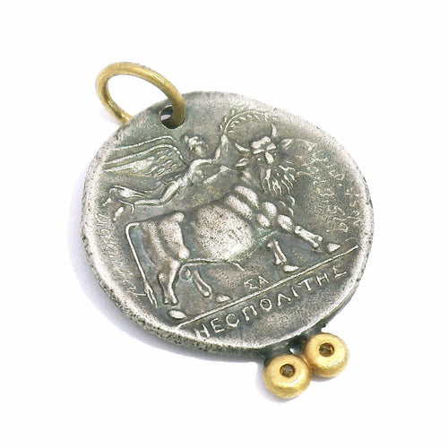 Diamond, Silver & Yellow Gold Pendant - "Diana"